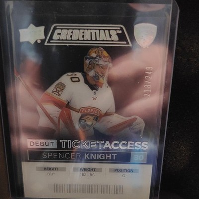 Upper Deck Credentials Debut Ticket Access Acetate Spencer Knight #DTA-SK /249