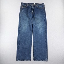 Vintage Levis 501 Jeans Mens 34x32 Blue Straight Leg Button Fly Denim Pants 90s