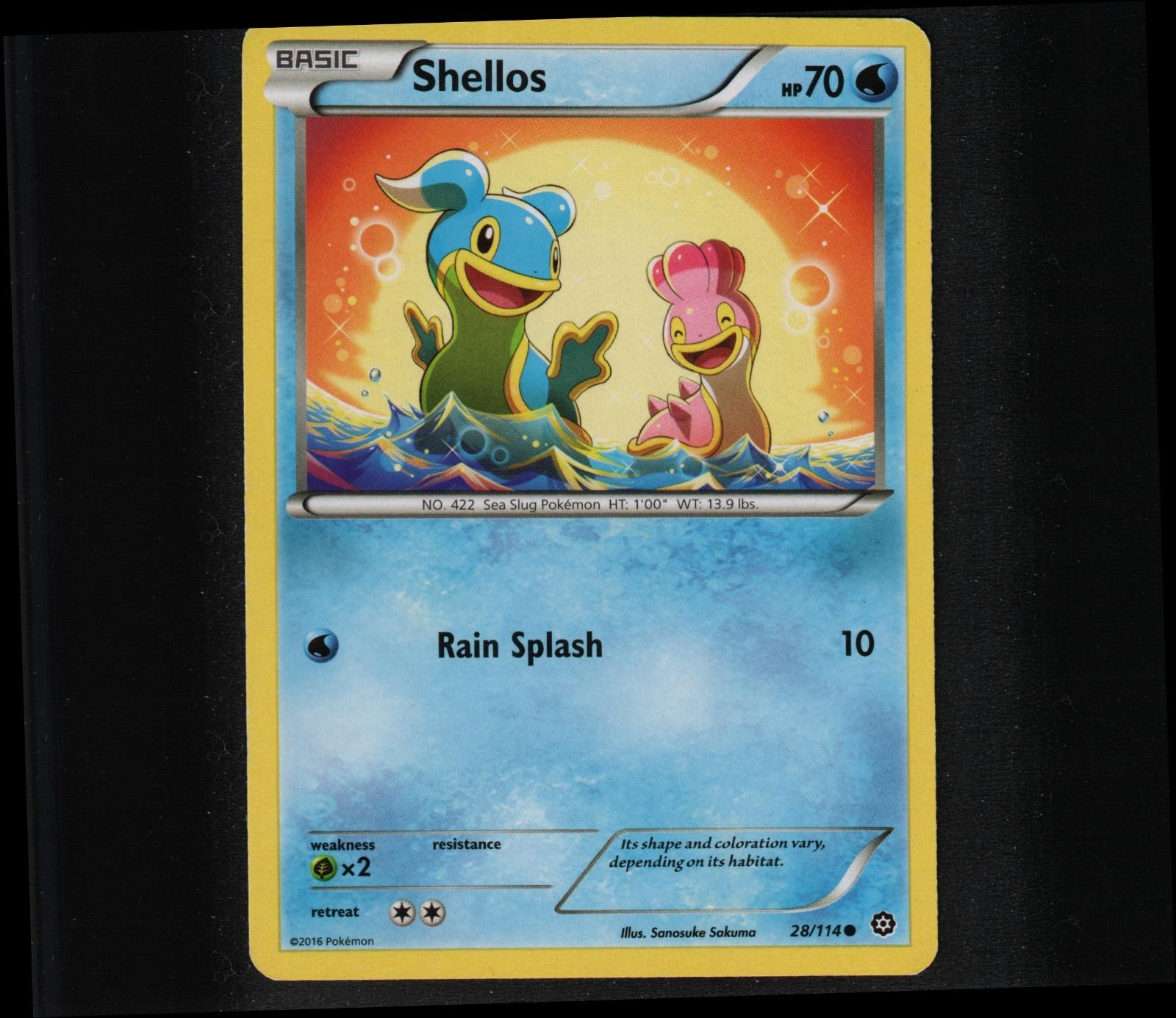 Shellos 28/114 Common Steam Siege Pokemon Near Mint