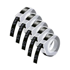 5PK 3D Emobssing Labels Refills Black 520109 For Dymo Organizer Xpress Pro 12696