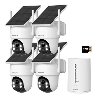 ANRAN 4MP Solar Battery Powered Security Camera System Outdoor Wireless PTZ Home