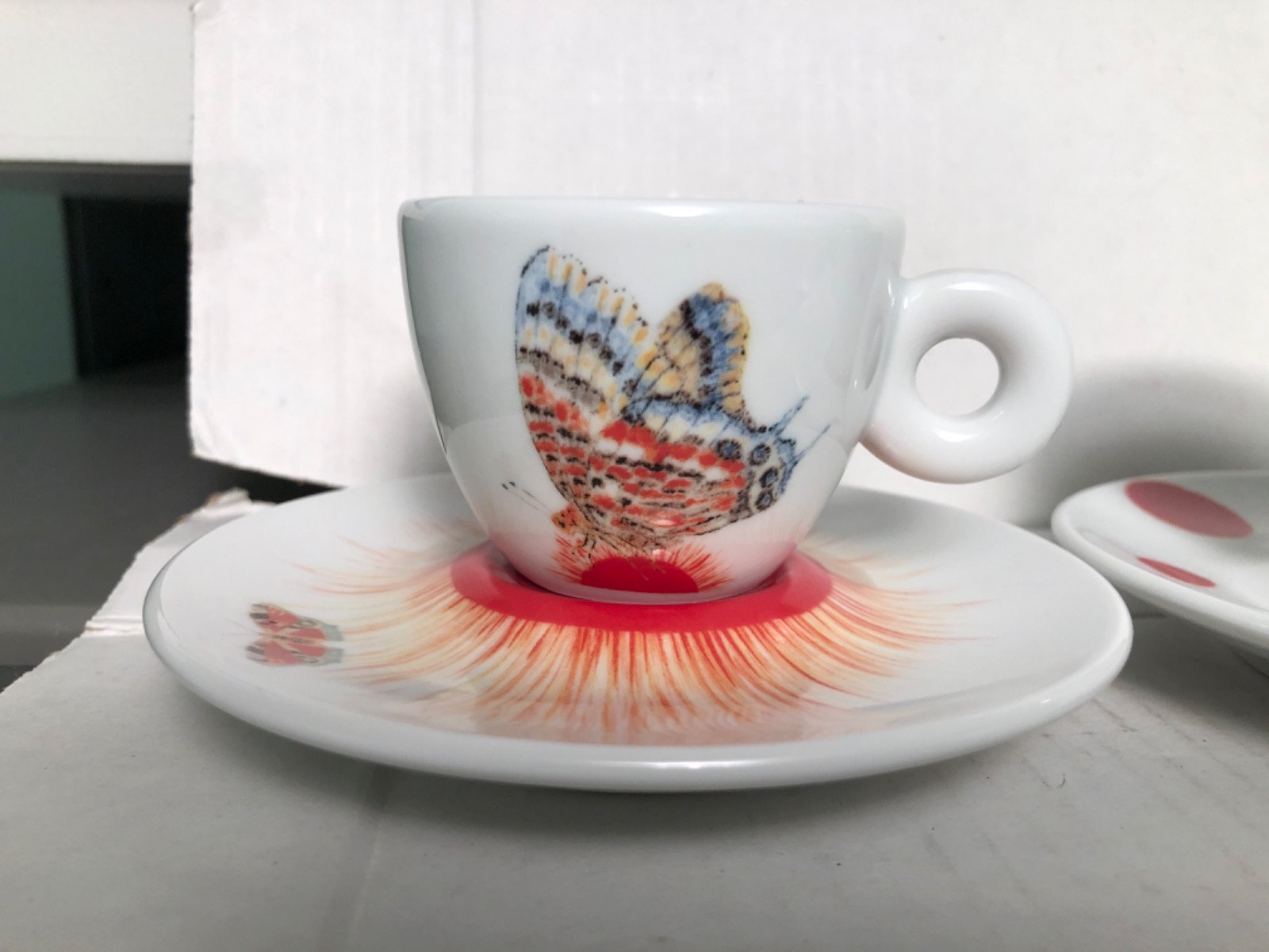 ILLY ART COLLECTION ESPRESSO CUPS BUTTERFLY SET OF 4 2012 Kiki Smith