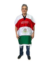 MEXICAN PONCHO, SARAPE PONCHO, ONE SIZE, World cup Soccer , tricolor