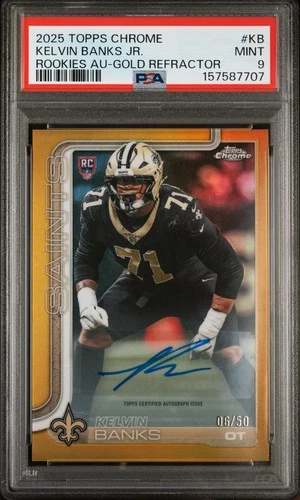 2025 Topps Chrome Kelvin Banks Jr. Gold Refractor (PSA 9)