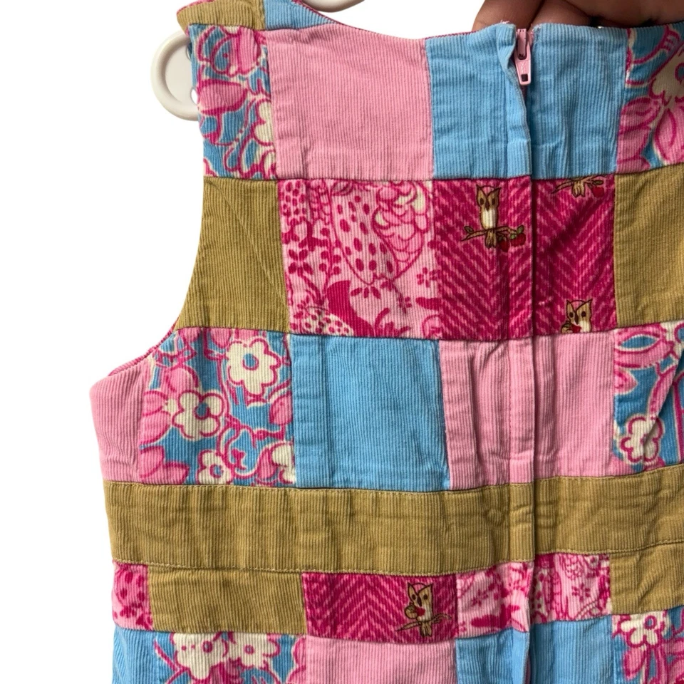 Vestido Jersey Lilly Pulitzer Niños Rosa Tostado Pana Patchwork Búho Temas Niñas 8 Foto 3 de 4