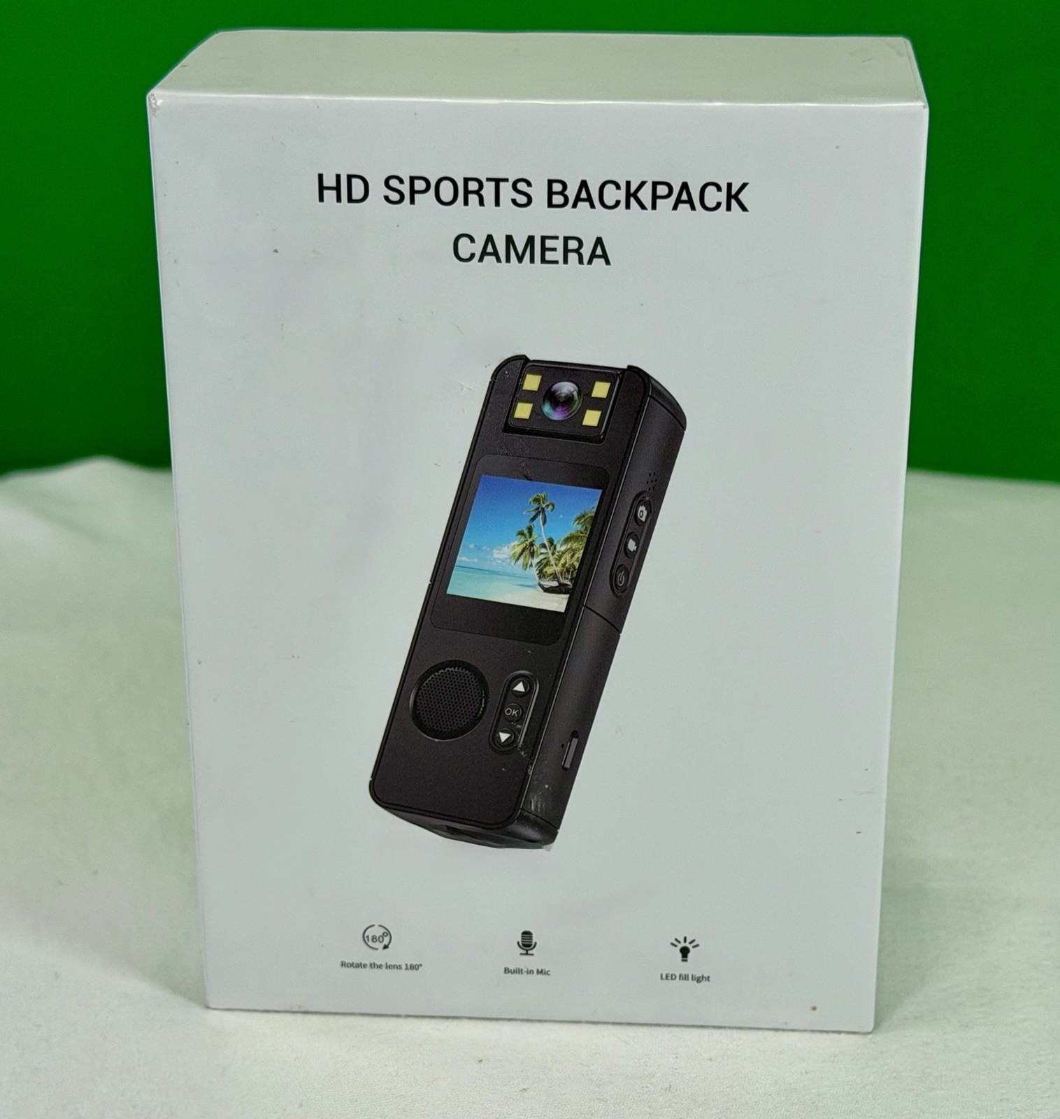 HD Sports Backpack Camera WiFi Loop Recording LED Light Open