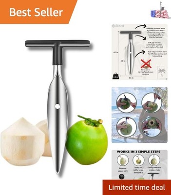 Coconut Opener for Fresh Green Young Coconut Water - Works With Peeled Thai Y...