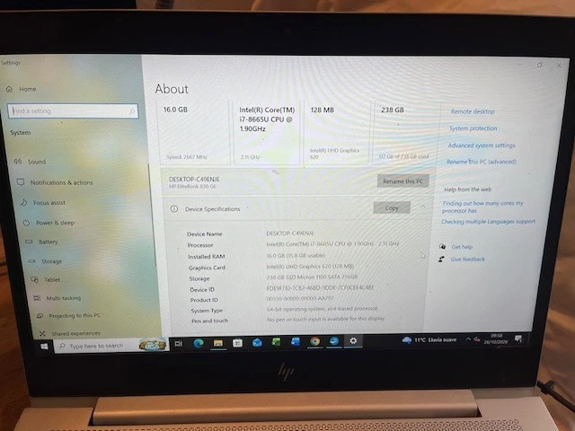 HP EliteBook 830 · i7-8665U · 16GB · 256GB, photo 3 of 3
