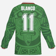 Mexico - soccer jersey playera shirt, Mexico 1998 home blanco L/S