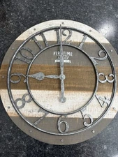 FirsTime & Co. Shabby Wood Plank 16" Quartz Wall Clock Rustic Farmhouse