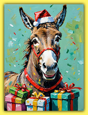 Donkey Christmas Greeting Card