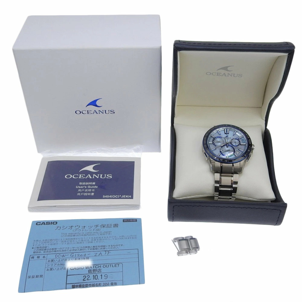 Casio Oceanus Ocw-G1200-2Ajf Solar Ti/Ce Blue Dial 44.3mm Rank A