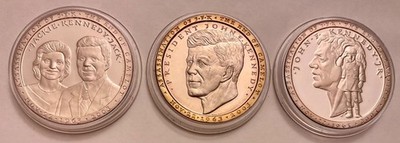 JFK ASSASSINATION JOHN F. KENNEDY JR. JACKIE SET - 6 OZ .999 SILVER - 2003 GHANA