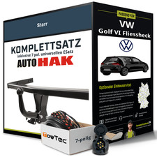 Für VW Golf VI Fliessheck Typ 5K1 Anhängerkupplung starr +eSatz 7pol uni 08- AHK