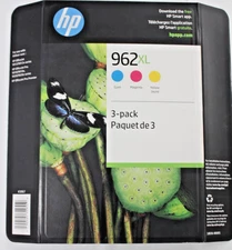 BRAND NEW!! HP 962XL 3-PACK Cyan Magenta Yellow Color Ink 3JB36BN Exp. 02/2027