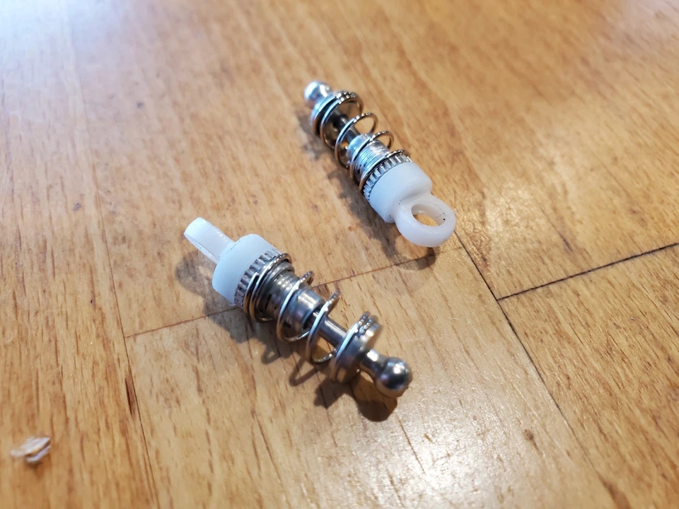 XRAY M18 Aluminum Threaded Shock Set (2) Silver w/Option Springs Super Rare Nice - Image 3 of 4