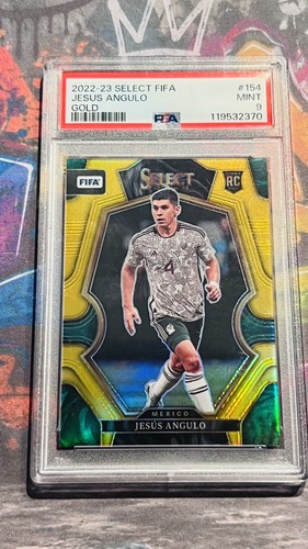Jesus Angulo 2022-23 Panini Select FIFA  Mezzanine #154 GOLD /10 RC PSA 9 POP 1