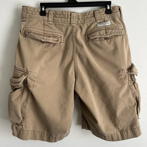 Polo Ralph Lauren Cargo Shorts Mens Sz 34 Cotton Utility Pocket Beige - Picture 3 of 18