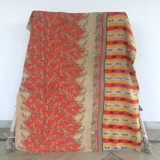 Handgefertigte Vintage Kantha Stickerei Einzeldecke Überwurf Boho Hippie Tage...