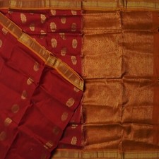 Vintage Red Sarees 100 Pure Silk Zari Handwoven Premium Sari 6YD Craft Fabric
