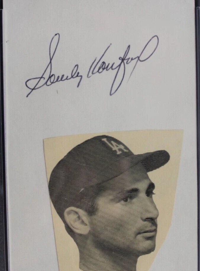 Sandy Koufax HOF LA DODGERS Signed 3x5 Autographed Index Card Cut Auto PSA - Image 2 of 4