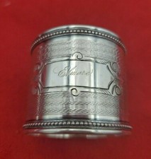 Wide Coin Silver Engine Turned Napkin Ring Elmore 10755 Wide Coin Silver Engine Turned Napkin Ring Elmore 10755