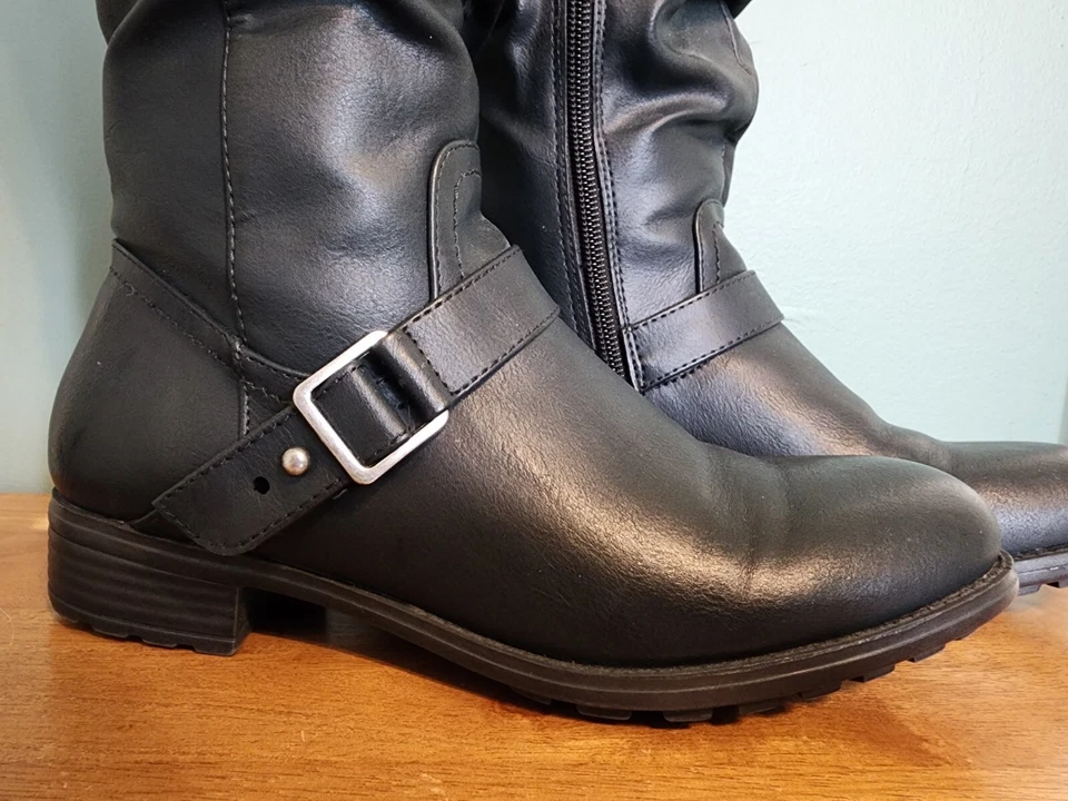 Белая гора черный искусственной кожи высокие ботинки, размер 6 М - Изображение 3 из 4