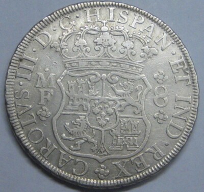 1770 MEXICO 8 REAL PILLAR CHARLES III SPANISH SILVER DOLLAR