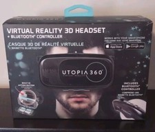 Utopia 360 Virtual Reality 3D Headset  Bluetooth Controller Retrak