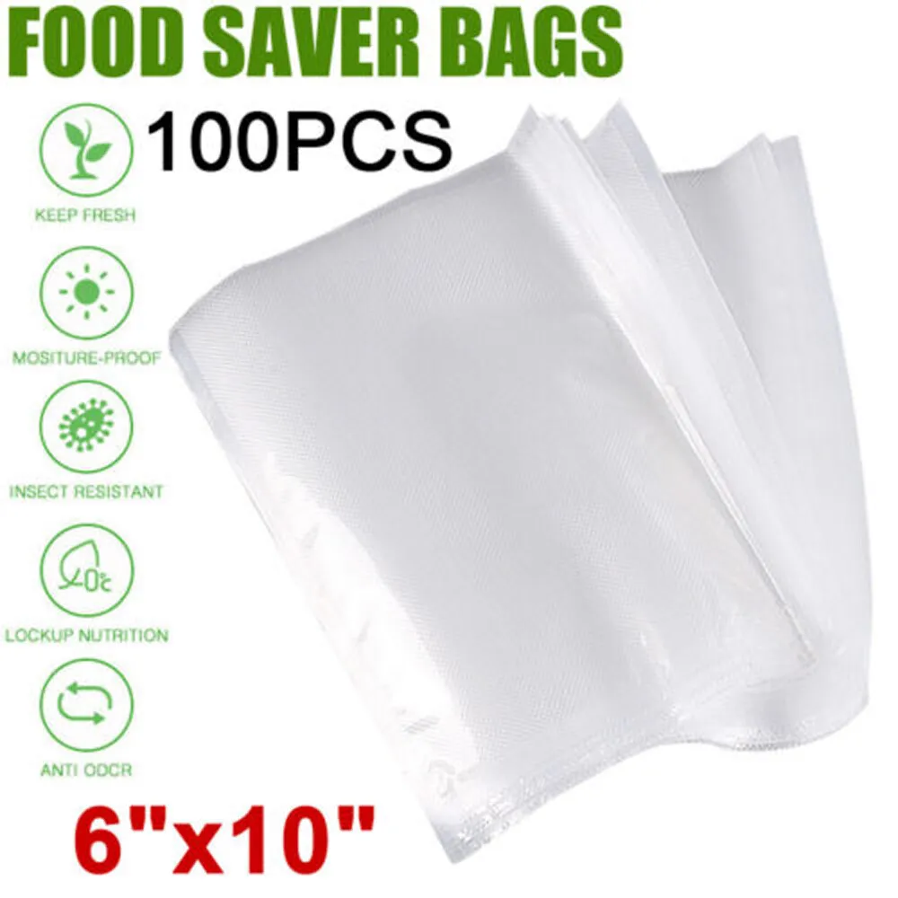 100Pcs Pint 6x10 Embossed Vacuum Sealer Bags Food Saver Storage Bags US  Post