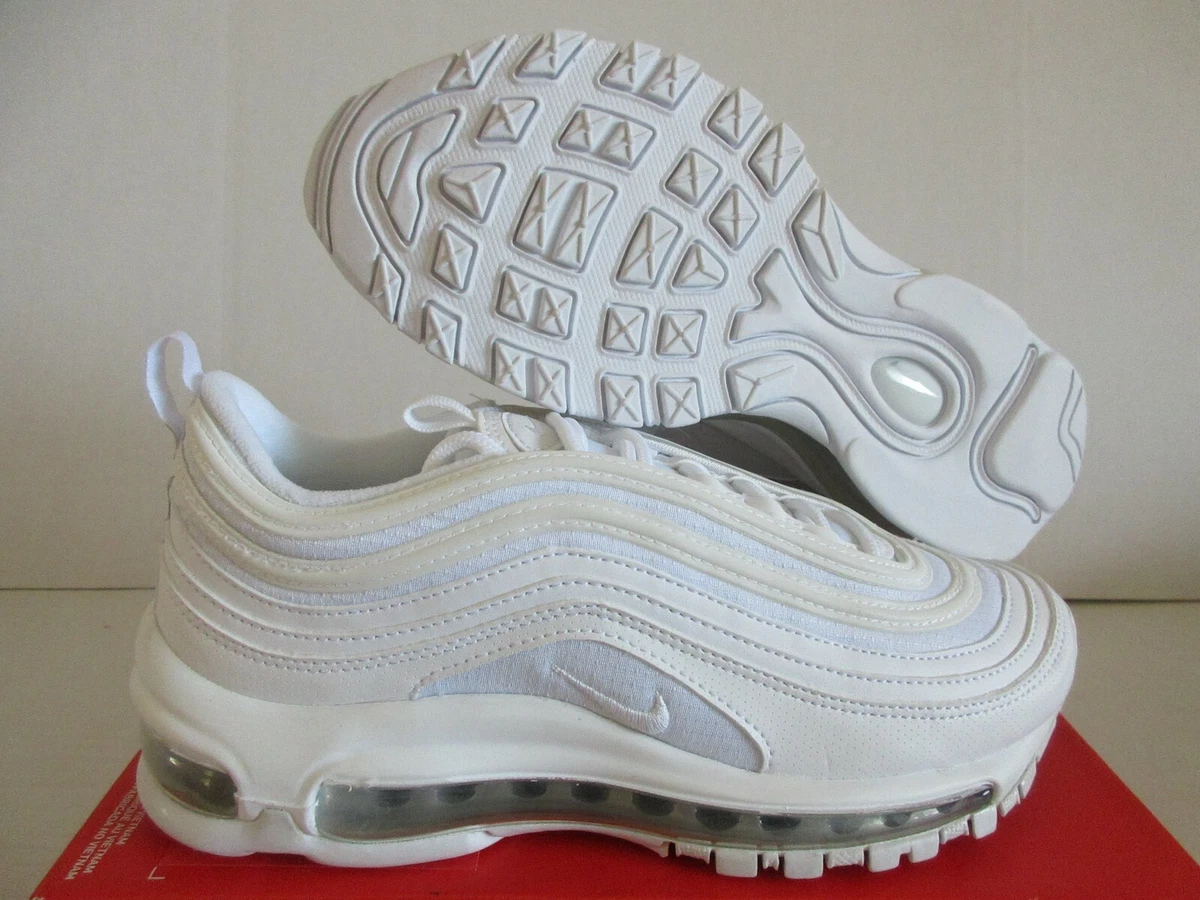 NIKE AIR MAX 97 (GS) WHITE-WHITE-METALLIC SILVR SZ 4.5Y-WOMENS SZ  