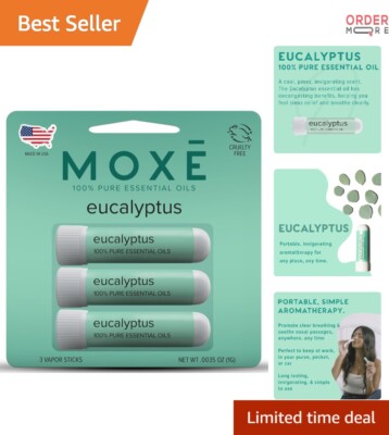 Eucalyptus Essential Oil Nasal Inhaler Sinus Relief Stress Natural Aromatherapy