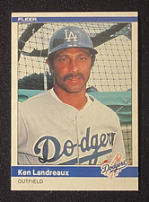 Ken Landreaux 1984 MLB Los Angeles Dodgers Outfield Baseball Card Fleer #104