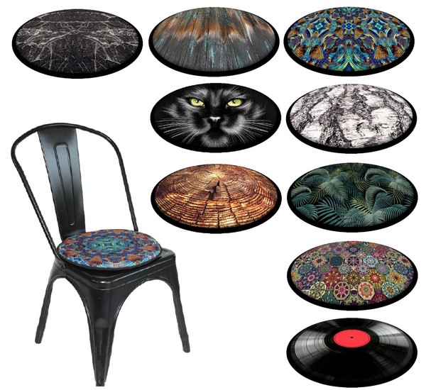 Cojín Asiento Silla Cojín Redondo Jardín Impermeable Codura 35cm Mueble Decorativo