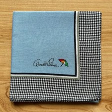 HANDKERCHIEF VINTAGE BLUE HOUNDSTOOTH MEN'S POCKET SQUARE COTTON 17" D0597