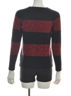 みんザレッドスレッドGAP Gap Womens Sweater Size XS Black Red Striped Crew Neck Long Sleeve