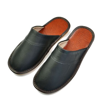 leather bedroom slippers