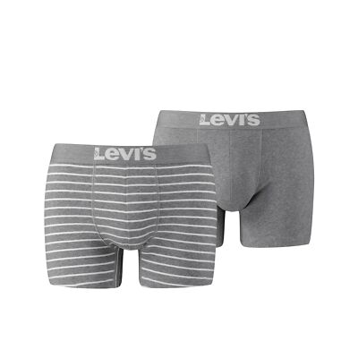 Lot of 2 Levis Men Vintage Stripe Boxers Size S - XXL Middle Grey Melange NEW