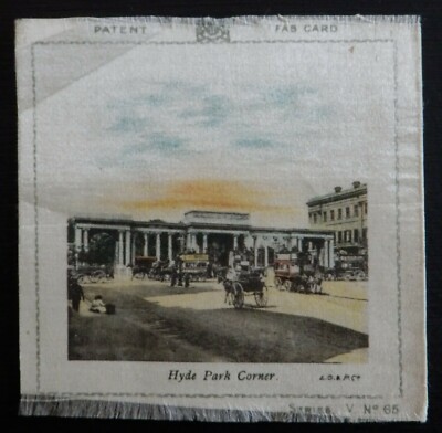 Hyde Park Corner Ansichten 1906 scharf toll Patchwork Postkarte Seide NUR SEIDE