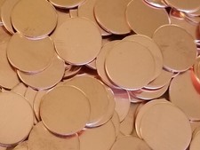 Copper Round Blank for Metal Stamping - 1" x 14 gauge - Qty 10 or 1"-25.4mm
