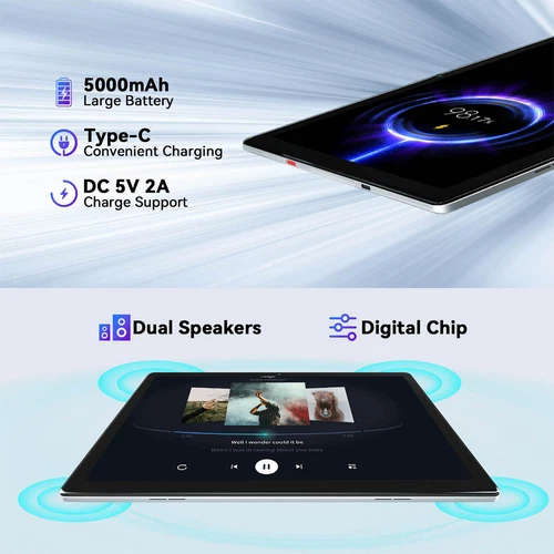 Anmecs Tablet 10 inch Android 13 Tablet 6+64GB 1280x800 IPS Touchscreen 5000mAh - Foto 10 di 14