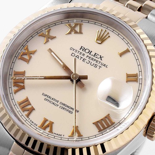 ROLEX Datejust 16233 creme Rom Überseeverkauf nur L Nummer gebraucht Herren - Bild 7 von 12