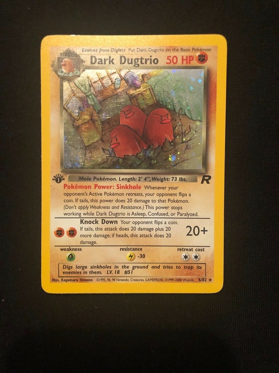 DARK DUGTRIO 6/82 1ST EDITION TEAM ROCKET SET HOLO RARE POKEMON