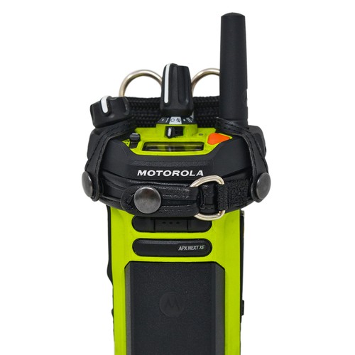 APX NEXT XE V4 Halter Heftklammer Etui mit D-Ringen schwarz Leder Dienst Gürtel Halter - Bild 3 von 10