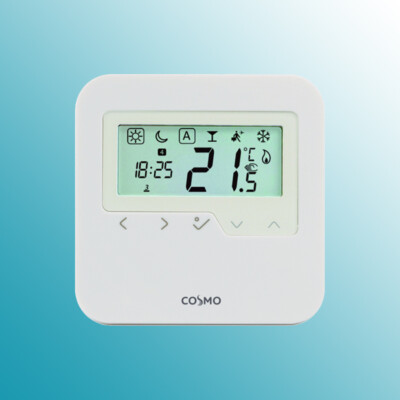 COSMO Digital-Raumthermostat CRTDAP 230V AP Heizen/Kühlen programmierbar RAL9010