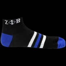 Zeta Phi Beta Sorority Multi-Color Ankle Socks- Black-New!