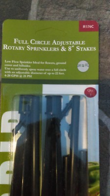 RAINDRIP  R176C FULL CIRCLE ADJUSTABLE ROTARY SPRINKLERS & 8'' STAKES