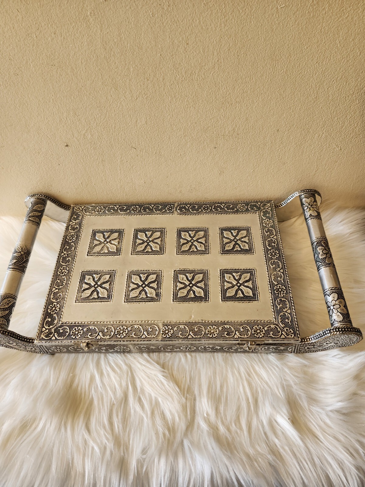 Storage Container-Antique, silver Handcrafted flo… - image 5