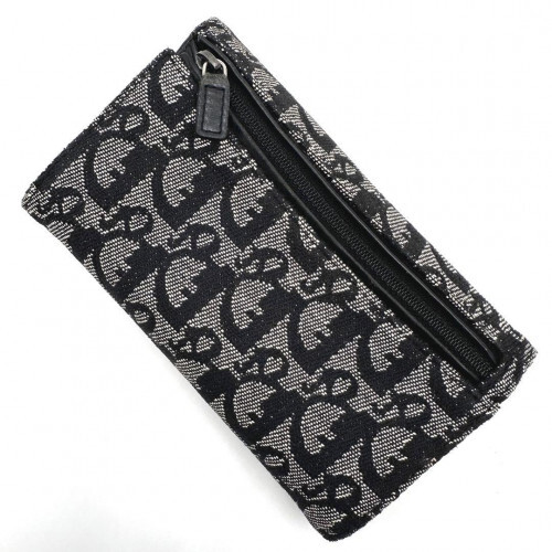 良品✨Christian Dior Trotter Bifold Wallet Christian-Dior Trotter Canvas Wallet Bifold Short Purse Logo