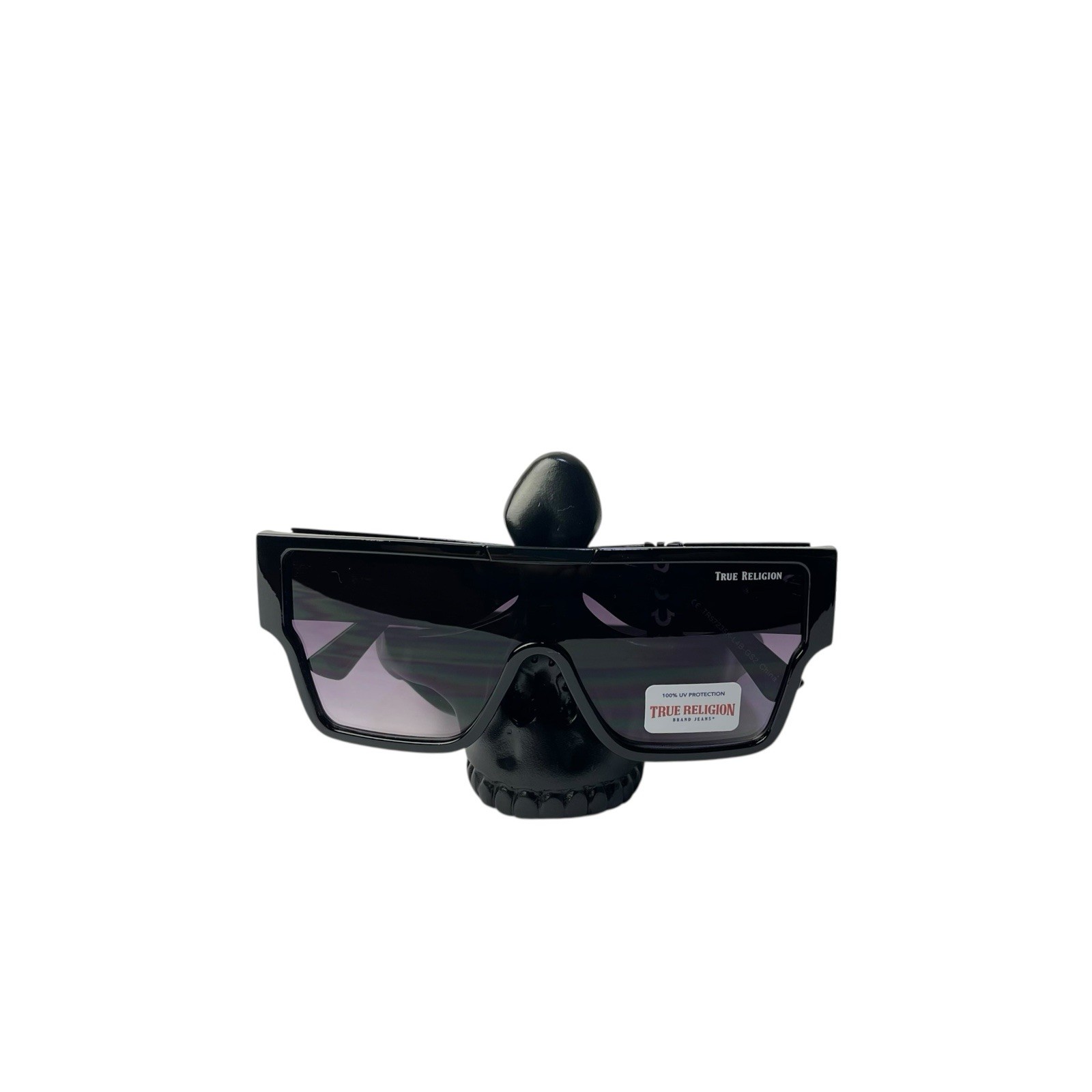 True Religion Women’s Sunglasses TR57235K BlacK Oversized Logo NEW NO CASE